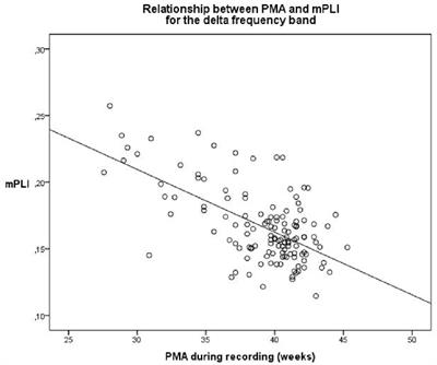 Strong Relation Between an EEG Functional Connectivity Measure and Postmenstrual Age: A New Potential Tool for Measuring Neonatal Brain Maturation